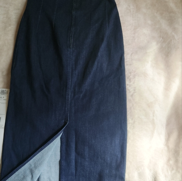 Zara denim strapless  midi dress blue BNWT - Picture 12 of 12